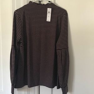 NWT Ann Taylor Burgundy striped shirt. Size XL.